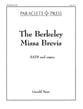 Berkeley Missa Brevis SATB choral sheet music cover